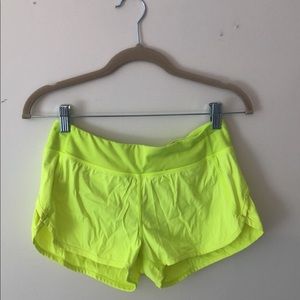 neon yellow lulu shorts